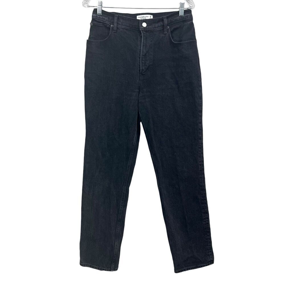 Abercrombie & Fitch Women Jeans The 90s Straight Ultra High Rise Black Sz 28/6R*